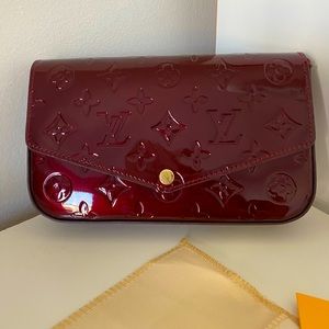felicie pochette vernis burgundy crossbody bag
